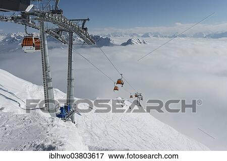 "Hochalpila lift above the fog, Silvretta Montafon skiing region, Sankt Gallenkirch, Montafon, Vorarlberg, Austria, Europe" View Large Photo Image Stock Photo - "Hochalpila lift above the fog, Silvretta Montafon skiing region, Sankt Gallenkirch, Montafon, Vorarlberg, Austria, Europe". Fotosearch