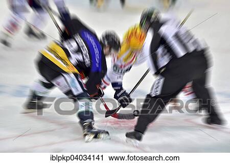 "Hockey players at face-off with linesman, motion blur" View Large Photo Image Stock Image - "Hockey players at face-off with linesman, motion blur". Fotosearch