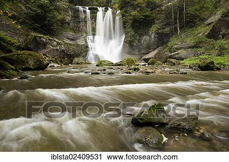 Stock Image - "Hoechfall waterfall near Teufen, Appenzellerland region, Switzerland, Europe". Fotosearch