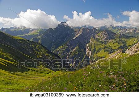 "Hoefats Mountain, 2259m, view from Laufbacher Eck-Weg hiking trail, Allgau, Allgauer Alpen, Bavaria, Germany, Europe" View Large Photo Image Stock Photo - "Hoefats Mountain, 2259m, view from Laufbacher Eck-Weg hiking trail, Allgau, Allgauer Alpen, Bavaria, Germany, Europe". Fotosearch