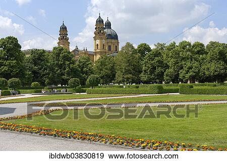 "Hofgarten with the Theatine Church, Munich, Upper Bavaria, Bavaria, Germany, Europe" View Large Photo Image Stock Photo - "Hofgarten with the Theatine Church, Munich, Upper Bavaria, Bavaria, Germany, Europe". Fotosearch