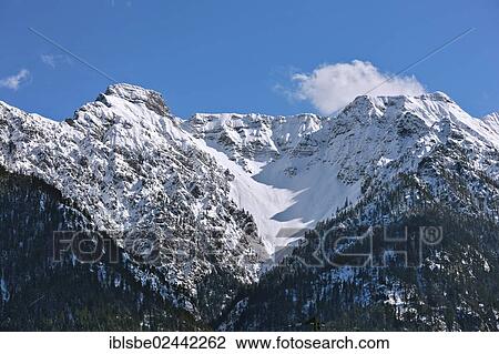 "Hohe Kiste Mountain and Archtalkopf Mountain, Kistenkar, Ester Mountains, view from Eschenlohe, winter, Upper Bavaria, Bavaria, Germany, Europe" View Large Photo Image Stock Image - "Hohe Kiste Mountain and Archtalkopf Mountain, Kistenkar, Ester Mountains, view from Eschenlohe, winter, Upper Bavaria, Bavaria, Germany, Europe". Fotosearch