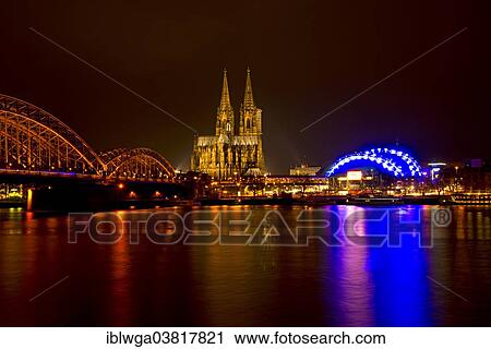"Hohenzollern bridge with Cologne Cathedral and the Musical Dome, bank of the Rhine, Cologne, Rhineland, North Rhine-Westphalia, Germany, Europe" View Large Photo Image Stock Image - "Hohenzollern bridge with Cologne Cathedral and the Musical Dome, bank of the Rhine, Cologne, Rhineland, North Rhine-Westphalia, Germany, Europe". Fotosearch
