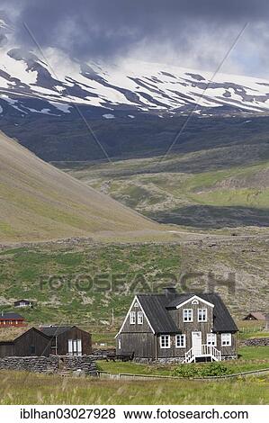 "Holiday house in front of Snaefelljoekull Volcano, Arnarstapi, Snaefellsness, Iceland, Europe" View Large Photo Image Stock Photo - "Holiday house in front of Snaefelljoekull Volcano, Arnarstapi, Snaefellsness, Iceland, Europe". Fotosearch