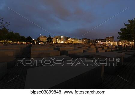 "Holocaust Memorial in the evening, Embassy of the United States, Ebertstrasse, Berlin, Germany, Europe" View Large Photo Image Stock Photo - "Holocaust Memorial in the evening, Embassy of the United States, Ebertstrasse, Berlin, Germany, Europe". Fotosearch