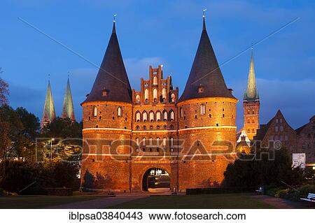 "Holsten Gate, Holstentor, at night, historic centre, UNESCO World Heritage Site, Hanseatic City of Lubeck, Schleswig-Holstein, Germany, Europe" View Large Photo Image Stock Image - "Holsten Gate, Holstentor, at night, historic centre, UNESCO World Heritage Site, Hanseatic City of Lubeck, Schleswig-Holstein, Germany, Europe". Fotosearch