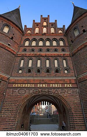 "Holsten Gate in the evening light, built from 1464-1678, landmark and former section of the fortification, Lubeck, Schleswig-Holstein, Germany, Europe" View Large Photo Image Stock Image - "Holsten Gate in the evening light, built from 1464-1678, landmark and former section of the fortification, Lubeck, Schleswig-Holstein, Germany, Europe". Fotosearch