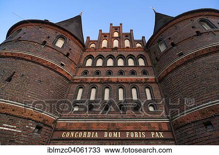 "Holsten Gate in the evening light, built from 1464-1678, landmark and former section of the fortification, Lubeck, Schleswig-Holstein, Germany, Europe" View Large Photo Image Stock Image - "Holsten Gate in the evening light, built from 1464-1678, landmark and former section of the fortification, Lubeck, Schleswig-Holstein, Germany, Europe". Fotosearch