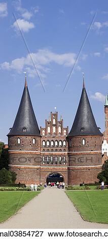 "Holsten Gate, Lubeck, Schleswig-Holstein, Germany, Europe" View Large Photo Image Stock Photo - "Holsten Gate, Lubeck, Schleswig-Holstein, Germany, Europe". Fotosearch