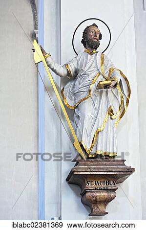 "Holy figure of St. Jakobus in the Parish Church of St. Jakob, Dachau, Bavaria, Germany, Europe" View Large Photo Image Stock Photo - "Holy figure of St. Jakobus in the Parish Church of St. Jakob, Dachau, Bavaria, Germany, Europe". Fotosearch