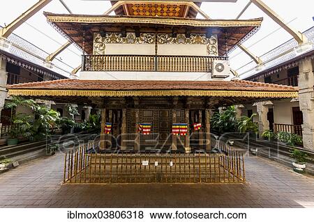 Stock Photo - "Holy Shrine in the Temple of the Sacred Tooth Relic, Sri Dalada Maligawa, Buddhist temple, Kandy, Central Province, Sri Lanka, Asia". Fotosearch