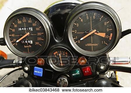 Stock Photo - "Honda CBX Super Sport, controls and instruments". Fotosearch