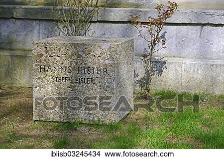 Picture - "Honorary grave of the composer Hanns Eisler, Dorotheenstadt Cemetery, Mitte, Berlin, Berlin, Germany, Europe". Fotosearch