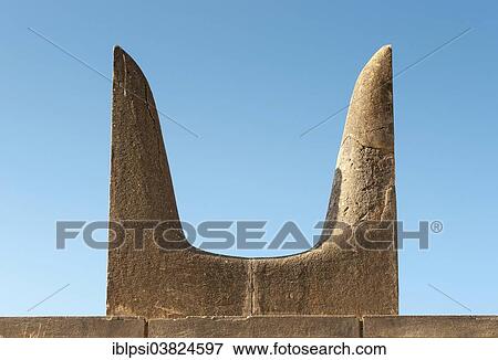 "Horns of Consecration, sacred bull's horns, symbol of fertility, made of stone, Knossos Palace, Heraklion, Crete, Greece, Europe" View Large Photo Image Stock Photo - "Horns of Consecration, sacred bull's horns, symbol of fertility, made of stone, Knossos Palace, Heraklion, Crete, Greece, Europe". Fotosearch