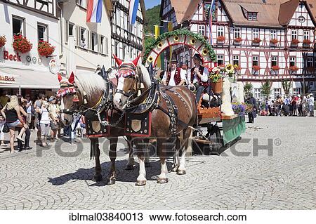 "Horse-drawn carriage, historical parade, Schaferlauf festival, Bad Urach, Baden-Wurttemberg, Germany, Europe" View Large Photo Image Stock Image - "Horse-drawn carriage, historical parade, Schaferlauf festival, Bad Urach, Baden-Wurttemberg, Germany, Europe". Fotosearch