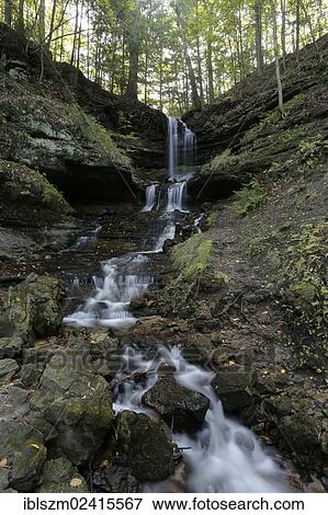 Stock Photo - Horseshoe Falls, Munising, Upper Peninsula of Michigan, USA. Fotosearch