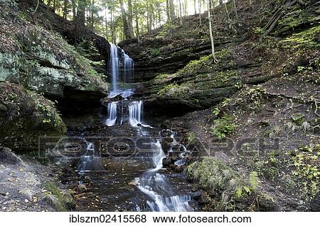 Stock Photo - Horseshoe Falls, Munising, Upper Peninsula of Michigan, USA. Fotosearch