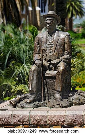 Stock Photo - "Hosea Kutako statue in the Parliament Gardens, Windhoek, Namibia, Africa". Fotosearch