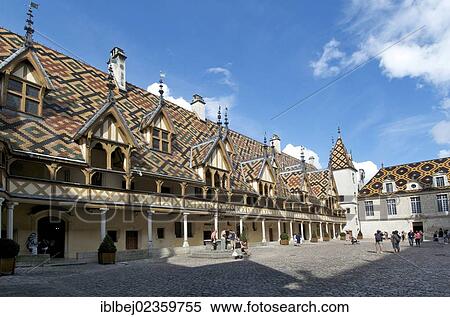 Stock Photography - "Hospice de Beaune, Hotel Dieu, Beaune, Burgundy, Cote d'Or, France, Europe". Fotosearch