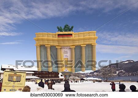 "Hot-air balloon shaped like the Brandenburg Gate, 12th Tegernseer Tal Montgolfiade, Bad Wiessee, Bavaria, Germany, Europe, Bad Wiessee, Germany, Europe" View Large Photo Image Stock Photo - "Hot-air balloon shaped like the Brandenburg Gate, 12th Tegernseer Tal Montgolfiade, Bad Wiessee, Bavaria, Germany, Europe, Bad Wiessee, Germany, Europe". Fotosearch