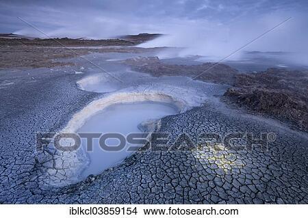 "Hot springs in the high temperature geothermal area of Gunnuhver, Reykjanesskagi, Iceland, Europe" View Large Photo Image Picture - "Hot springs in the high temperature geothermal area of Gunnuhver, Reykjanesskagi, Iceland, Europe". Fotosearch