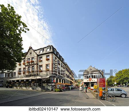Stock Photo - "Hotel am Markt, St. Goar, UNESCO World Cultural Heritage Site, Upper Middle Rhine Valley, Rhineland-Palatinate, Germany, Europe". Fotosearch