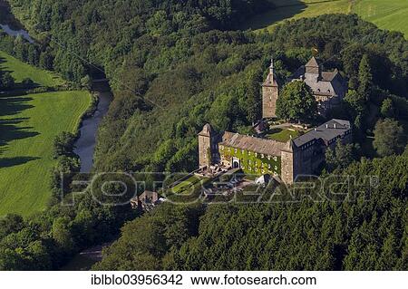 "Hotel Burg Schnellenberg, aerial view, Attendorn, Sauerland, North Rhine-Westphalia, Germany, Europe" View Large Photo Image Stock Image - "Hotel Burg Schnellenberg, aerial view, Attendorn, Sauerland, North Rhine-Westphalia, Germany, Europe". Fotosearch