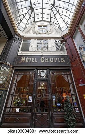 Stock Photo - "Hotel Chopin, 1846, historic shopping arcade, Passage Jouffroy, Grands Boulevards, 2nd Arrondissement, Paris, Ile-de-France, France, Europe". Fotosearch