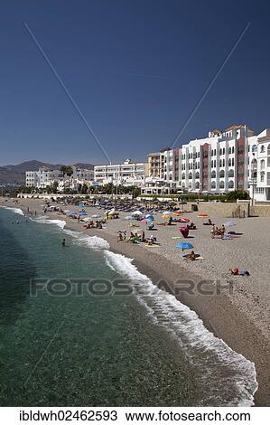 "Hotel complex and beach, Nerja, Costa del Sol, Andalusia, Spain, Europe, PublicGround, Europe" View Large Photo Image Stock Image - "Hotel complex and beach, Nerja, Costa del Sol, Andalusia, Spain, Europe, PublicGround, Europe". Fotosearch