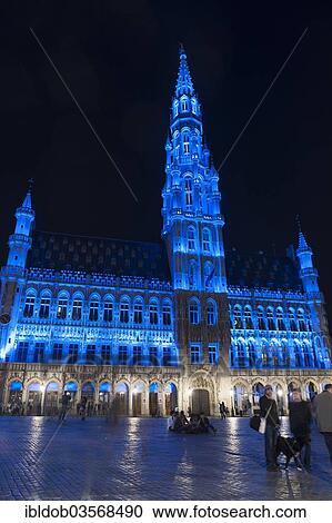 "Hotel de Ville, City Hall, Grote Markt, Grand Place market square, illuminated at night, Brussels, Brussels Region, Belgium, Europe" View Large Photo Image Stock Image - "Hotel de Ville, City Hall, Grote Markt, Grand Place market square, illuminated at night, Brussels, Brussels Region, Belgium, Europe". Fotosearch