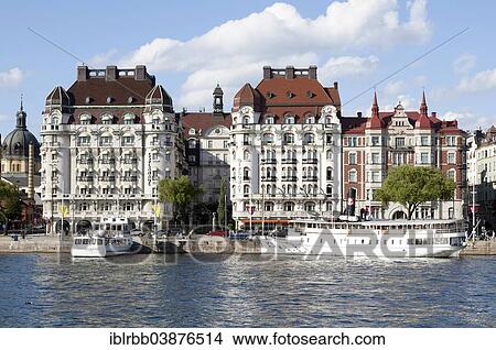 Picture - "Hotel Esplanade and Hotel Diplomat, Boulevard Strandvagen, Ostermalm, Stockholm, Stockholm County or Stockholms lan, Sweden, Europe". Fotosearch