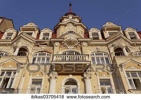 "Hotel Kossuth, historic building from 1905, Marianske Lazne, Karlovy Vary Region, Bohemia, Czech Republic, Europe" View Large Photo Image Stock Photo - "Hotel Kossuth, historic building from 1905, Marianske Lazne, Karlovy Vary Region, Bohemia, Czech Republic, Europe". Fotosearch