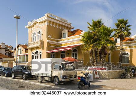 Stock Photo - "Hotel Palace do Capitao from Avenida Marginal, Sao Martinho do Porto, Alcobaca, Oeste, Leiria District, Portugal, Europe". Fotosearch