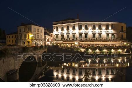 "Hotel Restaurant Charbonnel at night, Brantome, Perigord, Dordogne, Aquitaine, France, Europe" View Large Photo Image Stock Image - "Hotel Restaurant Charbonnel at night, Brantome, Perigord, Dordogne, Aquitaine, France, Europe". Fotosearch