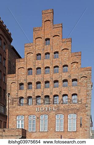"Hotel, stepped gables, Lubeck, Schleswig-Holstein, Germany, Europe" View Large Photo Image Picture - "Hotel, stepped gables, Lubeck, Schleswig-Holstein, Germany, Europe". Fotosearch