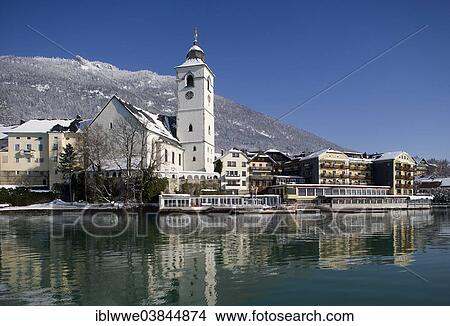 "Hotel Weisses Rossl, pilgrimage church of St. Wolfgang, Wolfgangsee, St. Wolfgang im Salzkammergut, Austria, Europe" View Large Photo Image Picture - "Hotel Weisses Rossl, pilgrimage church of St. Wolfgang, Wolfgangsee, St. Wolfgang im Salzkammergut, Austria, Europe". Fotosearch