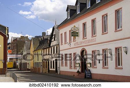 "Hotel zum Weissen Ross, Upper Middle Rhine Valley, UNESCO World Cultural Heritage Site, Lahnstein, Rhineland-Palatinate, Germany, Europe" View Large Photo Image Stock Image - "Hotel zum Weissen Ross, Upper Middle Rhine Valley, UNESCO World Cultural Heritage Site, Lahnstein, Rhineland-Palatinate, Germany, Europe". Fotosearch