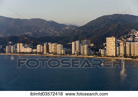 "Hotels in Acapulco Bay, Acapulco, Guerrero, Mexico, North America" View Large Photo Image Stock Photo - "Hotels in Acapulco Bay, Acapulco, Guerrero, Mexico, North America". Fotosearch