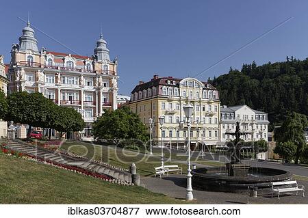 "Hotels on Goethe Square, Danubius Health Spa Resort on the left, Hvezda-Skalnik spa district, Marianske Lazne, Karlovy Vary Region, Bohemia, Czech Republic, Europe" View Large Photo Image Stock Photo - "Hotels on Goethe Square, Danubius Health Spa Resort on the left, Hvezda-Skalnik spa district, Marianske Lazne, Karlovy Vary Region, Bohemia, Czech Republic, Europe". Fotosearch