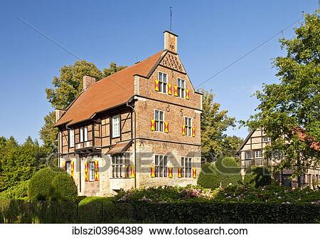 "House Bisping, moated castle, Drensteinfurt, Munsterland, North Rhine-Westphalia, Germany, Europe" View Large Photo Image Stock Photo - "House Bisping, moated castle, Drensteinfurt, Munsterland, North Rhine-Westphalia, Germany, Europe". Fotosearch