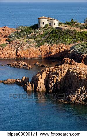 "House by the sea, bay in the Esterel region, Alpes Maritimes, Cote d??Azur, Departement Var, Region Provence-Alpes-Cote d? ÇÖAzur, France, Europe" View Large Photo Image Stock Image - "House by the sea, bay in the Esterel region, Alpes Maritimes, Cote d??Azur, Departement Var, Region Provence-Alpes-Cote d? ÇÖAzur, France, Europe". Fotosearch