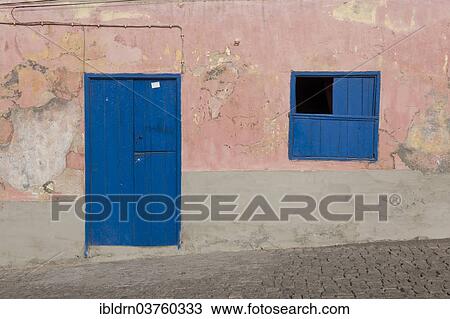 "House facade with a blue door and a blue window, Ponta do Sol, Santo Antao island, Cape Verde, Africa" View Large Photo Image Stock Image - "House facade with a blue door and a blue window, Ponta do Sol, Santo Antao island, Cape Verde, Africa". Fotosearch