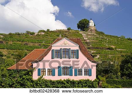 "House Fliegenwedel with Jacobstein at the top, Radebeul, Saxony, Germany, Europe" View Large Photo Image Stock Photo - "House Fliegenwedel with Jacobstein at the top, Radebeul, Saxony, Germany, Europe". Fotosearch