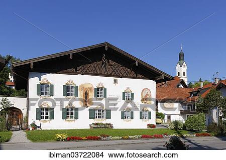 "House of Jaegerjoergl, Lueftlmalerei traditional murals by Franz Seraph Zwink, Bad Kohlgrub, Pfaffenwinkel region, Upper Bavaria, Bavaria, Germany, Europe" View Large Photo Image Picture - "House of Jaegerjoergl, Lueftlmalerei traditional murals by Franz Seraph Zwink, Bad Kohlgrub, Pfaffenwinkel region, Upper Bavaria, Bavaria, Germany, Europe". Fotosearch