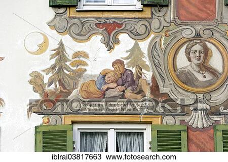 "House of Marie Matt Field, Luftlmalerei with scene from the fairy tale """"Hansel and Gretel"""", Oberammergau, Upper Bavaria, Bavaria, Germany, Europe" View Large Photo Image Stock Image - "House of Marie Matt Field, Luftlmalerei with scene from the fairy tale """"Hansel and Gretel"""", Oberammergau, Upper Bavaria, Bavaria, Germany, Europe". Fotosearch