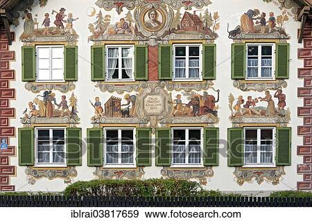 "House of Marie Matt Field, Luftlmalerei with scenes from the fairy tale """"Hansel and Gretel"""", Oberammergau, Upper Bavaria, Bavaria, Germany, Europe" View Large Photo Image Stock Photo - "House of Marie Matt Field, Luftlmalerei with scenes from the fairy tale """"Hansel and Gretel"""", Oberammergau, Upper Bavaria, Bavaria, Germany, Europe". Fotosearch