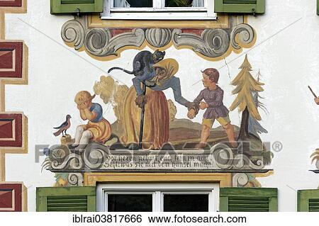 "House of Marie Matt Field, Luftlmalerei with scene from the fairy tale """"Hansel and Gretel"""", Oberammergau, Upper Bavaria, Bavaria, Germany, Europe" View Large Photo Image Stock Photograph - "House of Marie Matt Field, Luftlmalerei with scene from the fairy tale """"Hansel and Gretel"""", Oberammergau, Upper Bavaria, Bavaria, Germany, Europe". Fotosearch