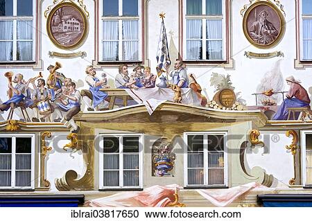 "House of the publisher Georg Lang, birthplace of Ludwig Thoma, Luftlmalerei, Oberammergau, Upper Bavaria, Bavaria, Germany, Europe" View Large Photo Image Stock Image - "House of the publisher Georg Lang, birthplace of Ludwig Thoma, Luftlmalerei, Oberammergau, Upper Bavaria, Bavaria, Germany, Europe". Fotosearch