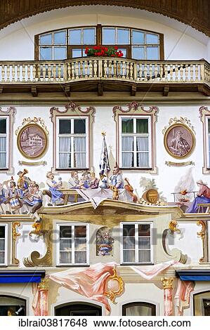 "House of the publisher Georg Lang, birthplace of Ludwig Thoma, Luftlmalerei, Oberammergau, Upper Bavaria, Bavaria, Germany, Europe" View Large Photo Image Stock Photo - "House of the publisher Georg Lang, birthplace of Ludwig Thoma, Luftlmalerei, Oberammergau, Upper Bavaria, Bavaria, Germany, Europe". Fotosearch