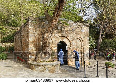 Stock Photo - "House of the Virgin Mary, Meryem ana or Meryem Ana Evi, Ephesus, Selcuk, Izmir Province, Aegean Region, Turkey, Asia". Fotosearch